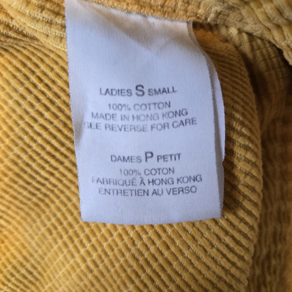 Vintage 90s Mustard Corduroy Button Down Shirt Gilmore Girls Fall Bookish Size S - Picture 6 of 8